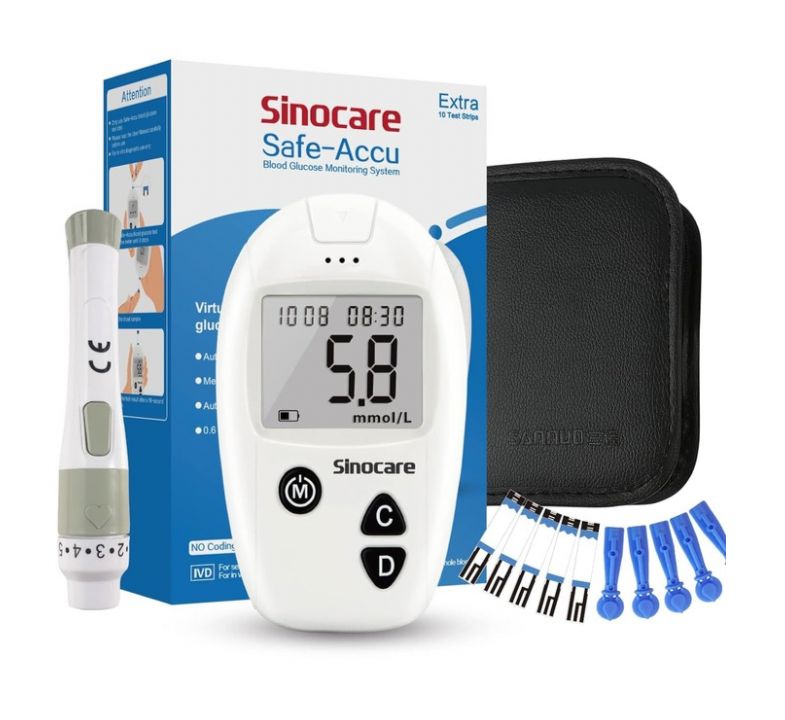 Glucómetro Sinocare (con tirillas y lancetas)